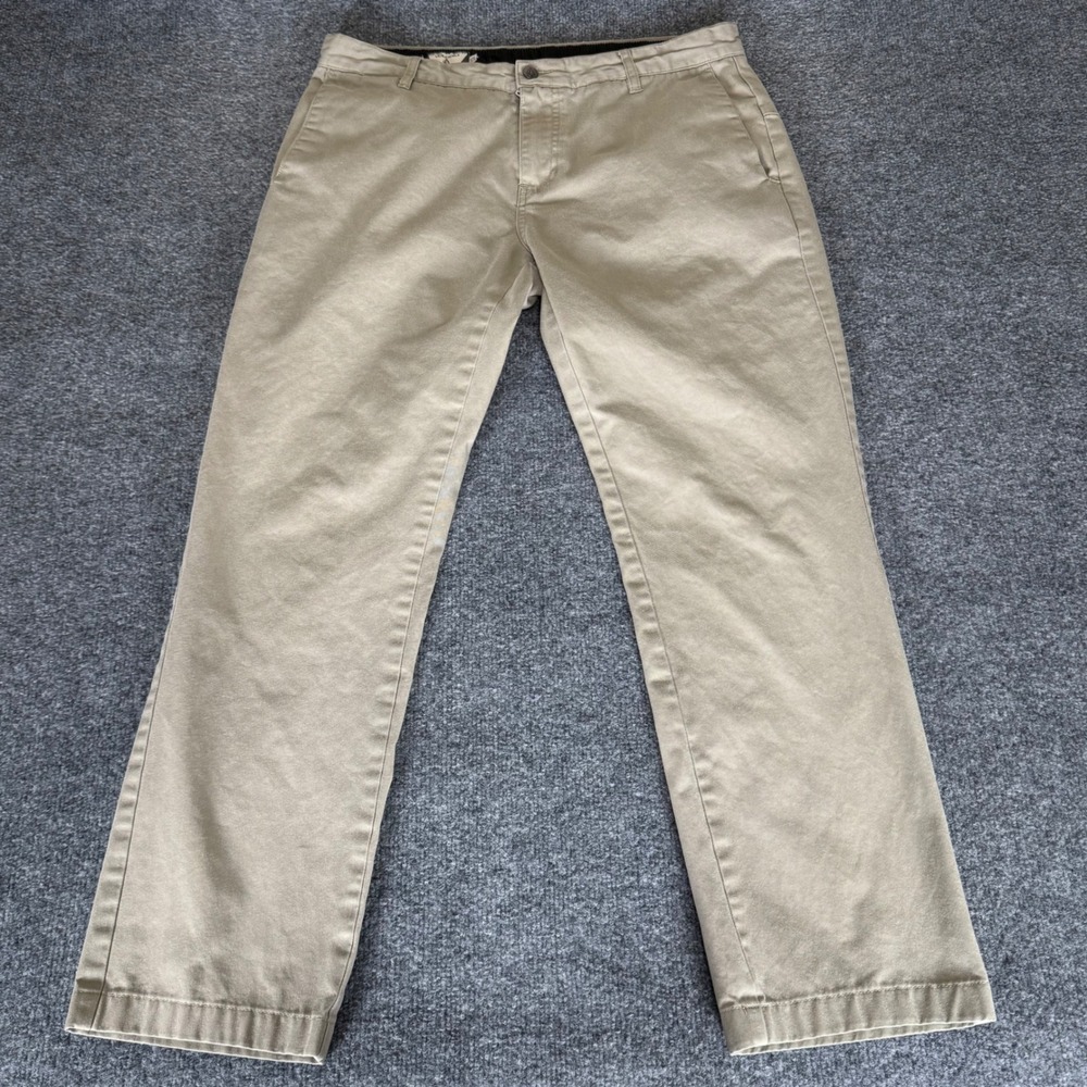 Volcom Chino Pants Mens 34 Beige Straight Leg Casual Skate Grunge Y2K Style